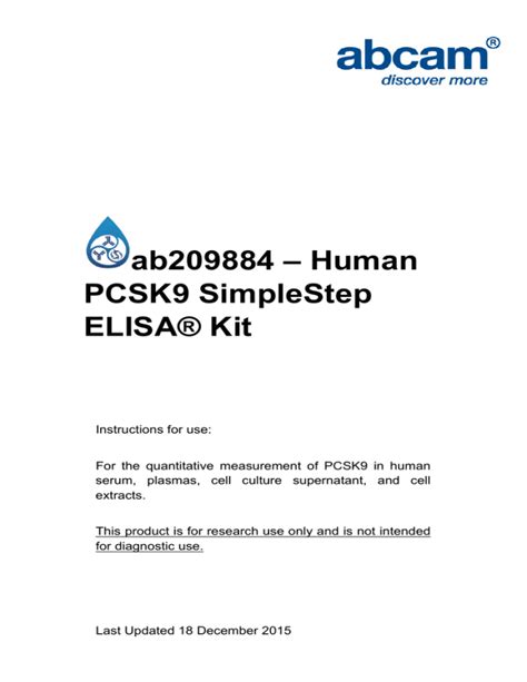 ab209884 SimpleStep ELISA Kit Human PCSK9